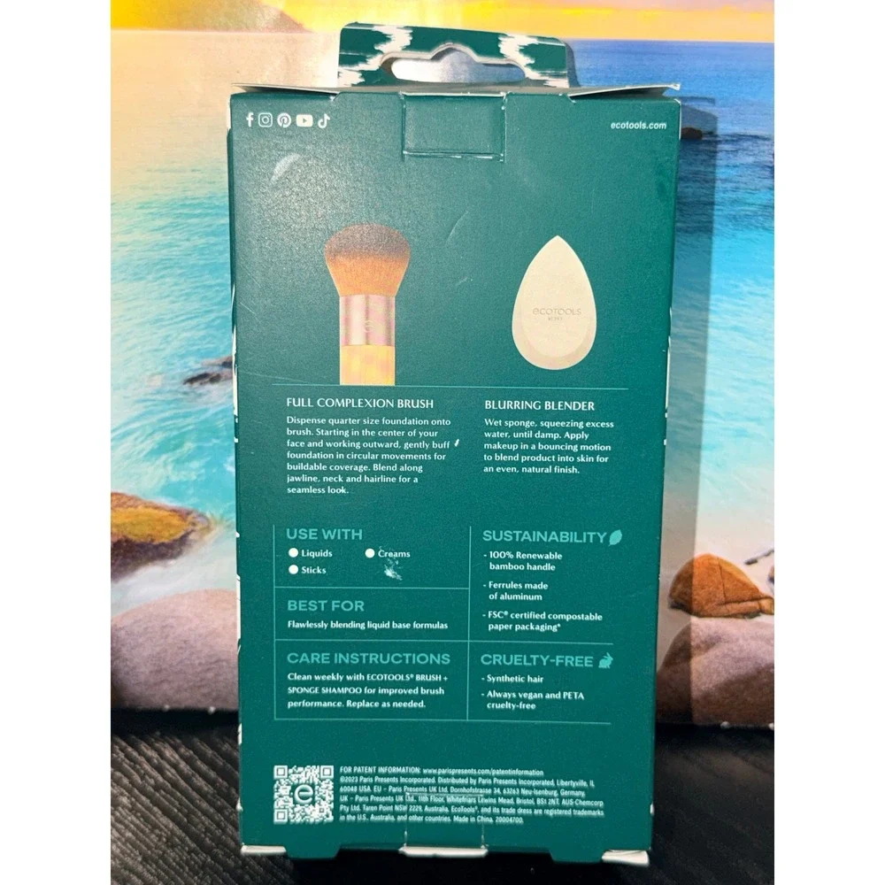 EcoTools Blend + Blur Duo Full Complexion Brush and Blurring Blender Set 2163